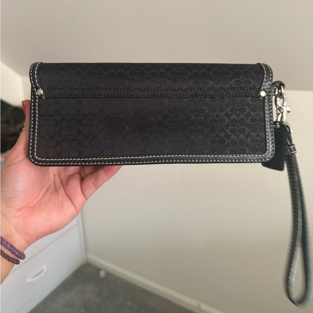 Coach Lurex Signature Cs Black Clutch Wristlet Wallet - Picture 3 of 7
